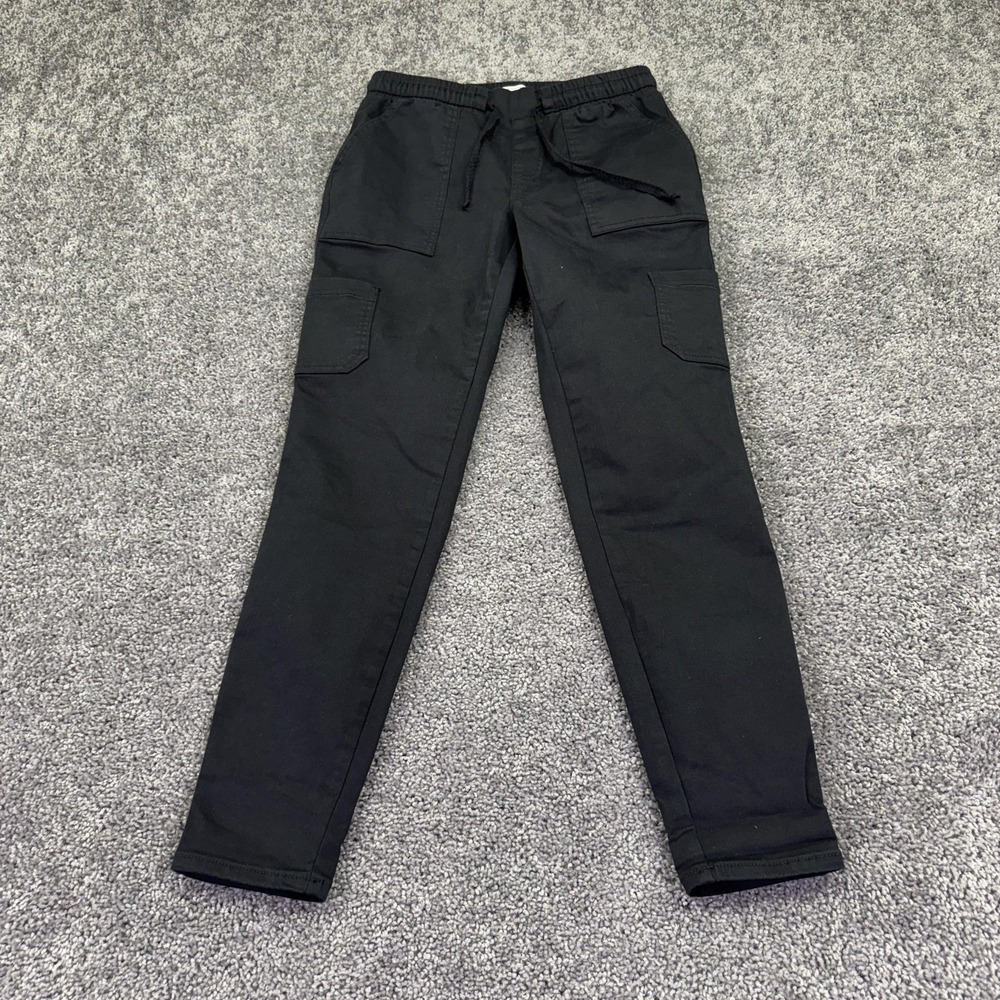 Maurices Pants Womens Small Short Black Cargo Twill Elastic Waist Stretch Casual